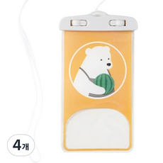 라니마켓 귀여운 핸드폰 방수팩, 백곰, 4개