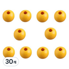 마다꾸미 우드비즈 DIY공예 나무구슬 12mm, 진옐로우, 30개