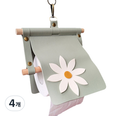 Market Pio 室內裝飾花朵皮革衛生紙架, 類型 10, 4個