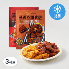 랭킹닭컴 BBQ 크리스피 치킨 후라이드 300g + 마늘간장 300g 세트 (냉동), 3세트