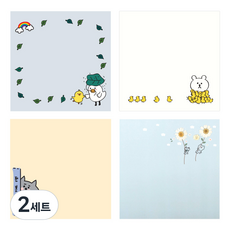 캐릭터 떡 메모지 4종 세트, 혼합 색상, 2세트