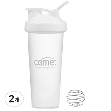 코멧 스포츠 컴팩트 쉐이커 보틀, 화이트, 800ml, 2개