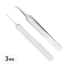 Gold Ruth皮脂鑷子 2種組, 銀, 3組