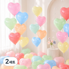 Lead home 高品質乳膠馬卡龍派對愛心氣球100入組, 混合色, 2套