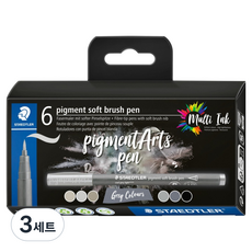 스테들러 피그먼트 소프트 브러쉬펜 6종 세트 372, 혼합색상, 3세트