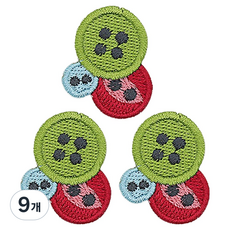 Button King 東大門鈕扣王 熱接著式刺繡臂章, 9個, 鈕扣