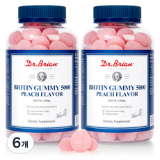 닥터브라이언 비오틴 구미 5000 복숭아맛 300g, 6개, 100정