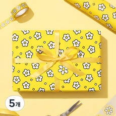 좋은기븐 종이롤 포장지 데이지데이, 옐로우, 5개