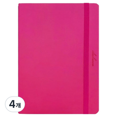 Bfancy My Day 精裝硬殼可彎折綁帶萬年手帳, 粉紅色, 4個