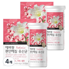 에버핏 편안해질 유산균 13.5g, 30정, 4개