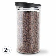 NUVO 黑蓋透明密封保鮮罐, 1000ml, 2個