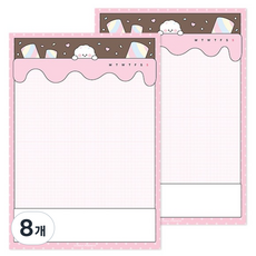 도나와 친구들 달콤한 디저트 메모패드 A5, 도나 마시멜로우, 8개, 100개입