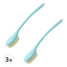 팝마인즈 때밀이 등 손잡이 솔 브러시, 블루, 3개, 2개입