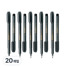 ZEBRA 斑馬牌 水性軟毛筆 WF1 細字用, 單一顏色, 20入