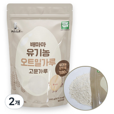 Baemama 孩童副食品即食燕麥粉, 200g, 2個