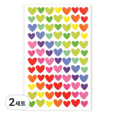 Dong-A PMS 混合顏色愛心裝飾貼紙 30入組, 2套, 混合顏色