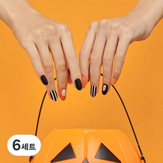 힙칙 네일드 잇 세미 큐어 젤 네일 스트립, 해피펌킨, 6세트