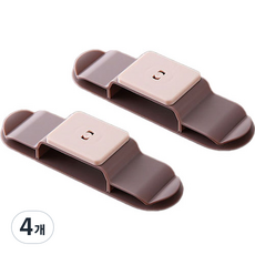 360도 멀티탭 전선 코드 정리 거치대, 핑크, 4개