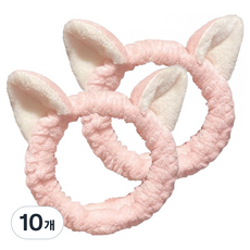 아이코어스 고양이 귀 세안 밴드, 핑크, 10개