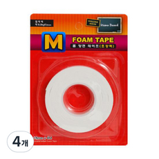 M시리즈 아크릴폼 양면 테이프 초강력 18mm x 4m, 4개