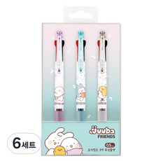 JAVAPEN Chuuba Friends Chuuba 3色超低黏度油性3色原子筆 0.5mm 3種組, 6套, 白色, 薄荷綠, 紫色