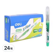 deLi 得力 螢光筆 U354, 綠色(EU35450), 24個