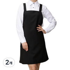SpeedGown X型 蓋臀鈕扣式圍裙, 2個, 黑色