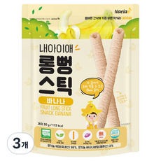 내아이애 유기가공식품 인증 롱뻥스틱 쌀과자, 바나나, 30g, 3개