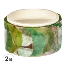 德德小品集 花系列紙膠帶 150枚 貼紙 裝飾用, 綠色, 2個