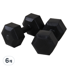 이고진 블랙육각 덤벨 아령, 2kg, 6개