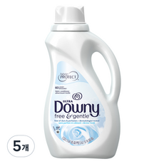 다우니 미국산 울트라 섬유유연제 프리 & 젠틀 본품, 1.53L, 5개