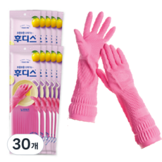 오런 후디스 고무장갑, 핑크, 대(L), 30개