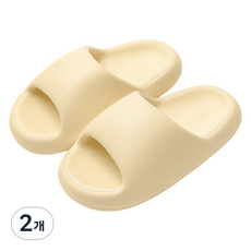 Goodthing 胖胖EVA層間隔音拖鞋, 卡士達色, 2個