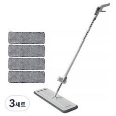 FITISM 噴霧免手洗滑動拖把+超細纖維專用拖布4片, 3套