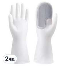 Mongguming 洗碗矽膠手套 雙手穿戴組, FREE(one size), 2套, 灰色