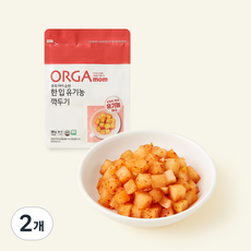 올가 유기가공식품 인증 한 입 깍두기, 300g, 2개