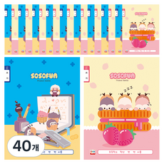 YOUNG ART Sosofun 1000 書寫 8格 國小筆記本, 隨機出貨, 40個