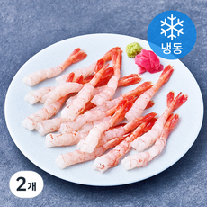 북방도화새우살 포장횟감 20미 (냉동), 2개, 80g(2L)