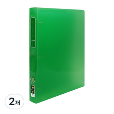 위즈오피스 프론 투명 링 파일 60p, 그린, 2개