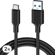 808 USB 3.2-C타입 고속충전 케이블 60W 10Gbps, 100cm, 블랙, 2개