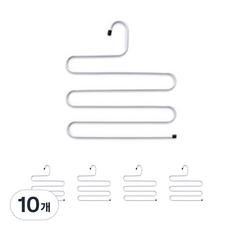 빌드온 옷장수납 5단 옷걸이, 화이트, 10개