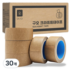 구오 종이 크라프트 찢어쓰는 박스 테이프 무광 48mm x 40m, 30개