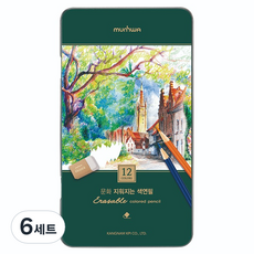 문화연필 지워지는 색연필 세트, 12색, 6세트