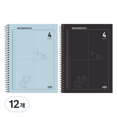 pinkfoot 3000 4分格數學練習本 韓文/筆記本, 隨機出貨, 12個