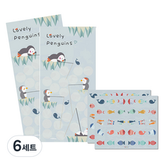 멜로우 펭귄 칭찬스티커, 러블리, 6세트