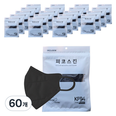 피코스킨 참조은 2D 마스크 KF94 L, 블랙, 60개, 5개입