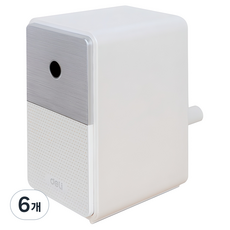 델리 5단 심조절 레트로 우드 디자인 연필깎이 71160, 화이트, 6개