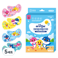 어린숨 핑크퐁 아기상어 키즈 자외선 차단 패치 4p 세트 소형, 3g, 5개