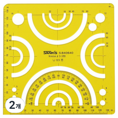 산키스 템플레이트 제도 모형자 원주1/2 150 x 150 mm NO.840640, 2개
