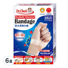 Dr.Check Nursing Expert 護理專家 防水透氣OK繃, 25片, 6盒
